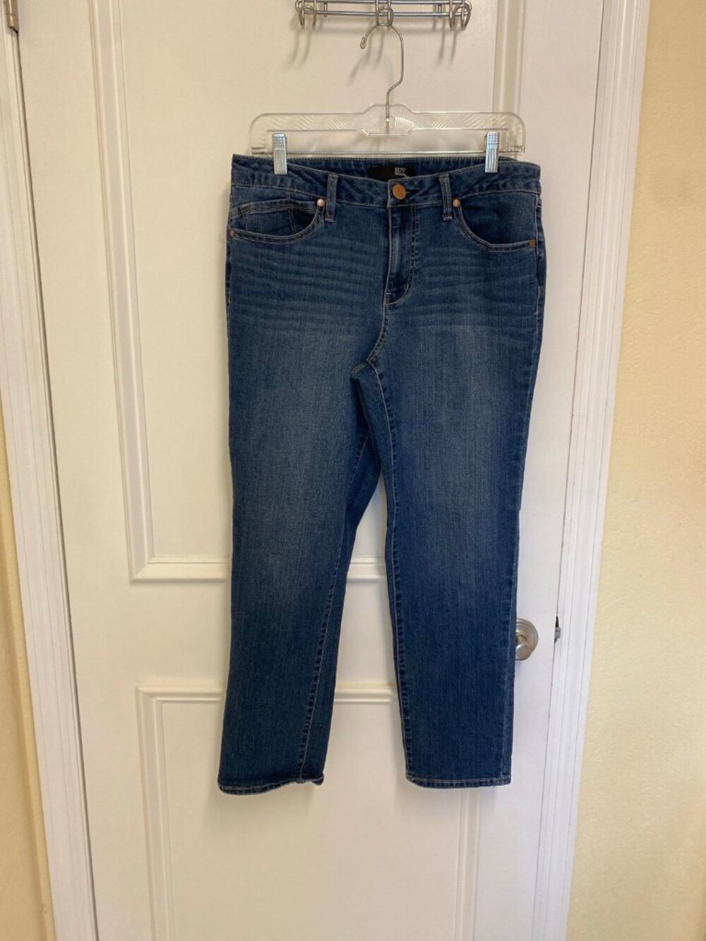 1822 Denim Mid Rise Straight Leg Stretch Jeans Women's 12